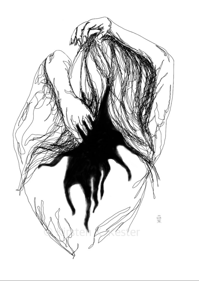 Illustration, Viser rygrad af Kirsten K Kester © KirstenKKester.com | Kirsten K. Kester