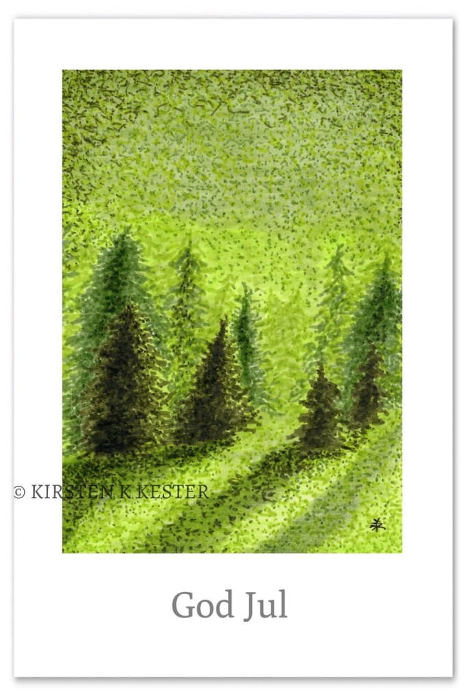 Grønne grantræer, julekort © KirstenKKester.com | Kirsten K. Kester
